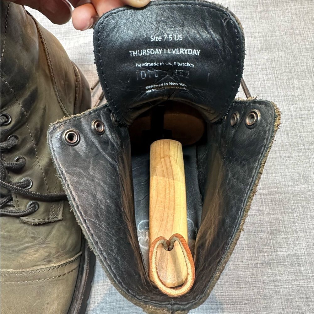 Thursday Boot Company Captain StormKing Dark Olive Leather Combat Boots Size 7.5 - Picture 10 of 13